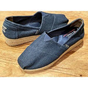 Skechers Bobs Denim Espadrille Slip On Shoes Women's 6.5 Memory Foam Arch Pillow